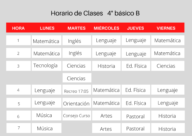 Horario de clases